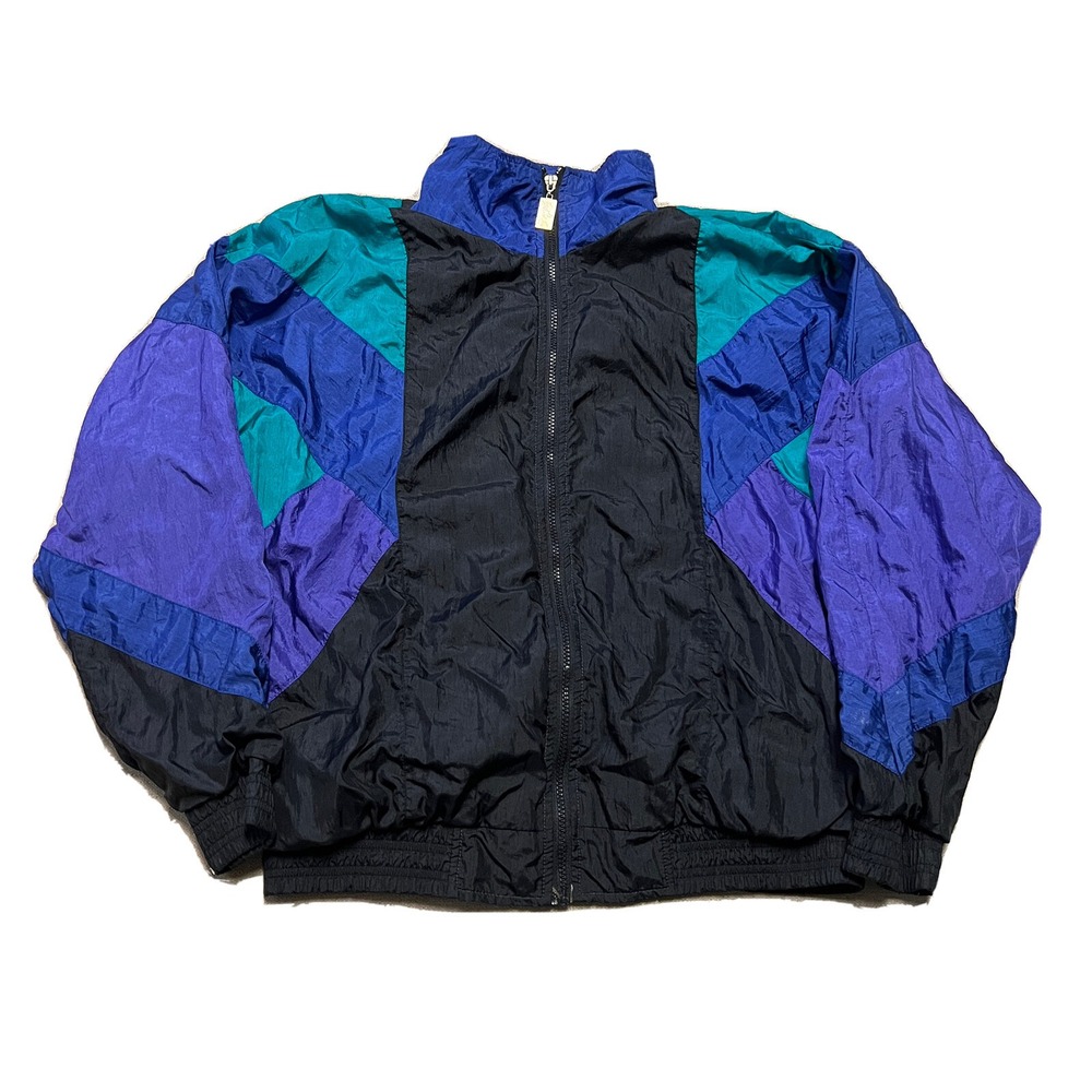 Vintage Windbreaker Jacket Mens M Visor Nylons‎ Satins Style 80s